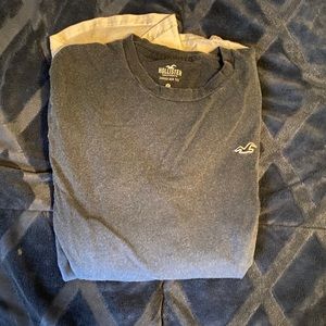 BLUE/WHITE GRADIENT HOLLISTER LONG SLEEVE TEE